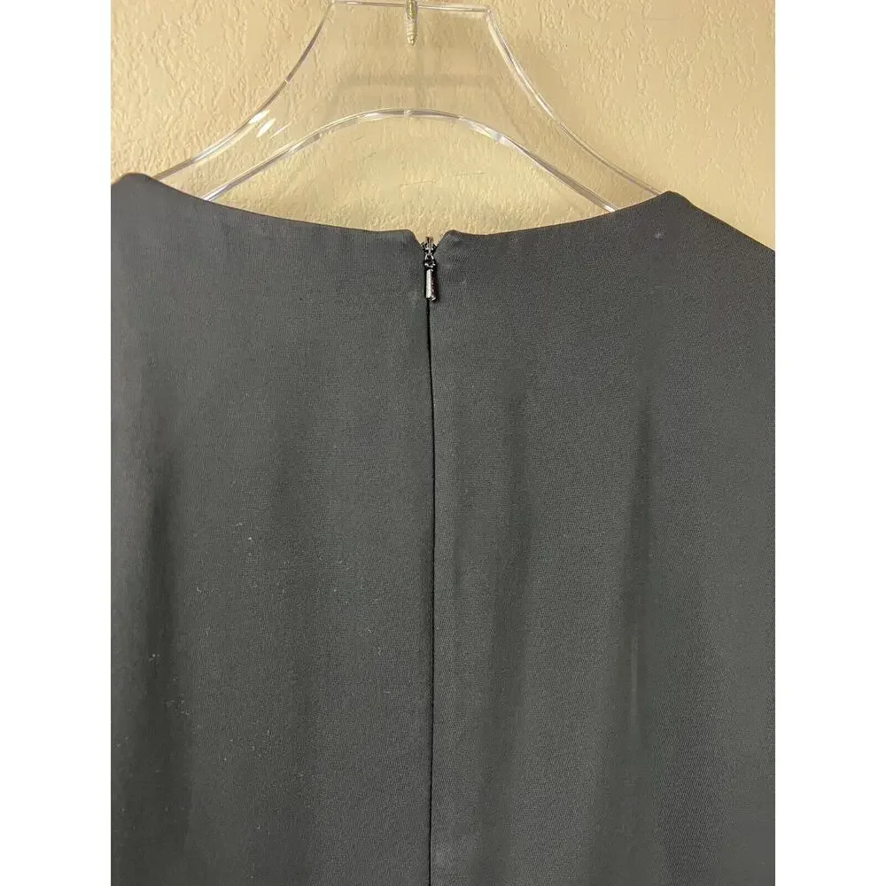 Reiss Sheath‎ Dress Pleated Front Black Pockets 6 Career Work Funeral